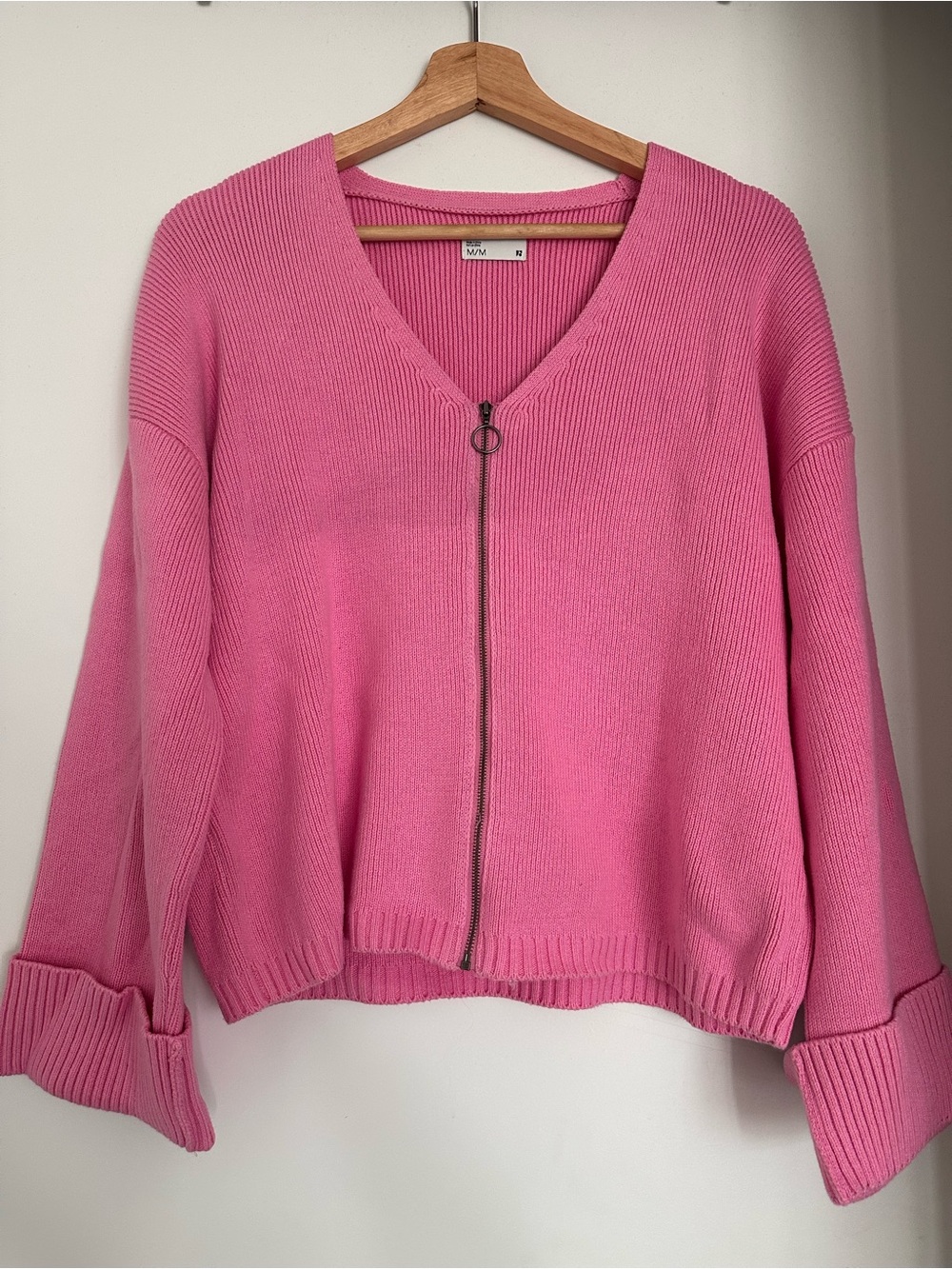 Frank & Oak Pink Zip-Front Women's Sweater